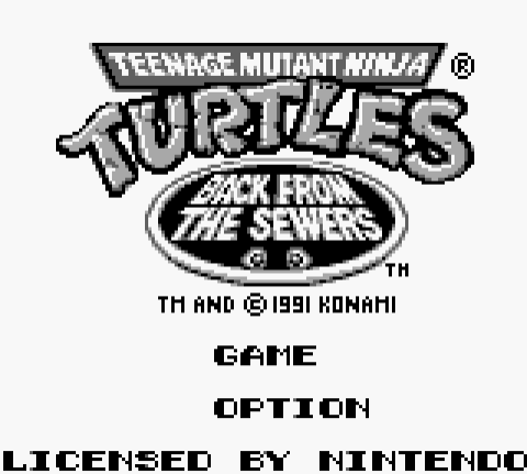 Teenage Mutant Hero Turtles II: Back From the Sewers back cover for GameBoy
